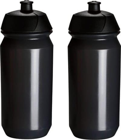 2 x Tacx Shiva Bidon - 500 ml - Transparant zwart - Drinkbus - Bidons Kinderen volwassenen