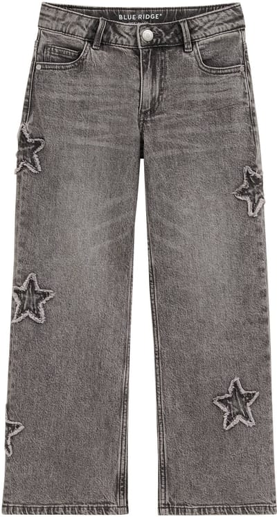 WE Fashion Meisjes wide leg jeans met patches