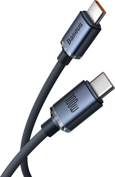 Baseus - Crystal - Shine Series kabel USB-kabel voor snel opladen en gegevensoverdracht USB Type C - USB Type C 100W 2m zwart - (CAJY000701)