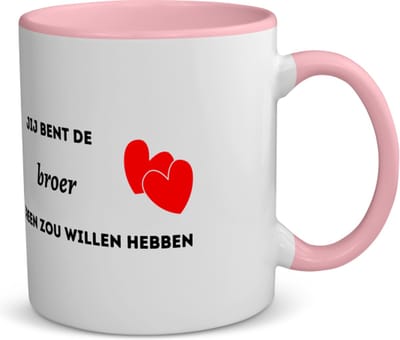 Akyol - jij bent de broer die iedereen zou willen hebben koffiemok - theemok - roze - Broer - geweldige broer - liefste broer - verjaardag - cadeau - kado - bedankje - geschenk - 350 ML inhoud