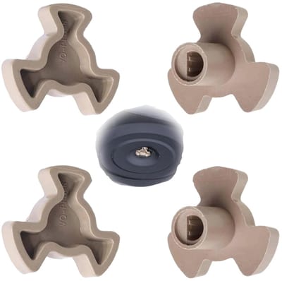 Dailygoods- Draaitafel Koppeling - 4 Stuks - Vervangingsonderdeel Magnetron - PP-Materiaal - Totale Hoogte 2,2 cm - D-Aansluiting - Magnetrononderdeel