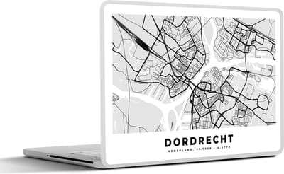 Laptop sticker - 11.6 inch - Kaart - Dordrecht - Nederland - 30x21cm - Laptopstickers - Laptop skin - Cover