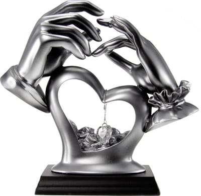 Handen met hart kristal (klein)