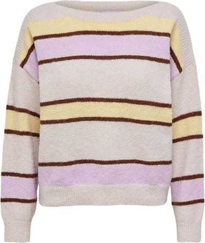 ONLMUSSA LIFE L/S PULLOVER CC KNT - Pumice Stone/W