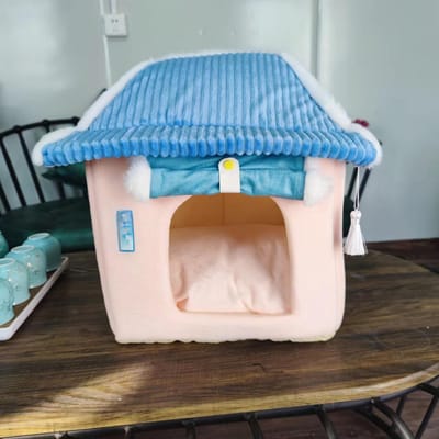Huisdiernest in Chinese stijl en Huisdiernest in Japanse stijl Universeel Vierseizoenen Nest voor Honden en Katten Verwijderbaar M34*38*41cm