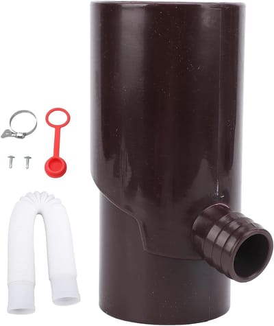 Regenwater Afleider - Regenton Vuller - Water Opvangen - Ronde Regenpijp - 8 Cm Diameter - Bruin
