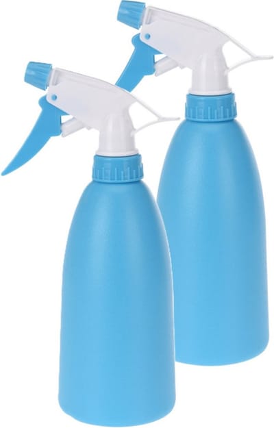 Plantenspuit - 2x - blauw - 480 ml - kunststof - 11 x 8 x 23 cm - plantensproeier