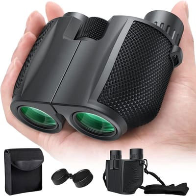 HAUSS SPOLE Verrekijker - 10x25 Compacte verrekijker - Voor Volwassenen & Kinderen - Waterdicht -voor vogels kijken, jagen, theater - Zwart