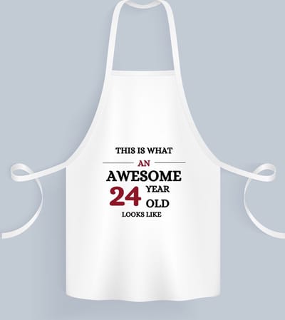 Akyol - this is what an awesome 24 year old looks like Keukenschort - Hoera 24 jaar - iemand die 24 jaar is geworden - de jarige - verjaardagscadeau - kado - geschenk - gift - leuke verjaardagscadeau - felicitatie - 82 bij 71 cm