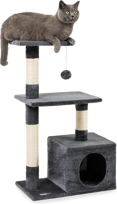 Thuys – Krabpaal Voor Zware Katten – Voor Grote Katten – 30 x 50 x 85cm – Donkergrijs