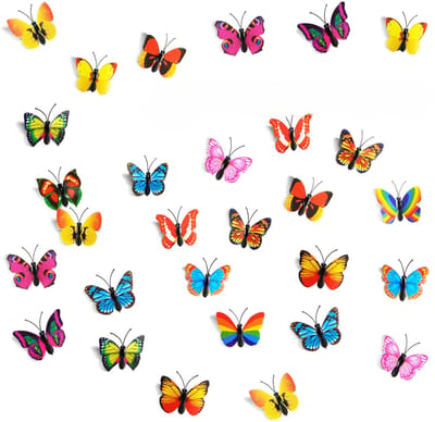 Prikbord Prikkers - Pushpins - Punaises Voor Prikbord Kurk - Vlinders Decoratie Muur & Wand - Voor Kinderen en Peuters / Volwassenen - Knutselen - 30 stuks