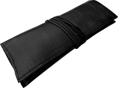 Etui leer - Zwart - Etui voor volwassenen, jongens en meisjes - Te gebruiken als brillenkoker & make up tasje