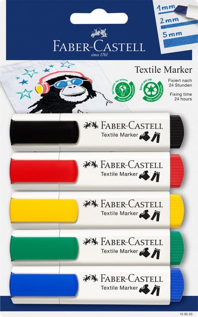 Faber-Castell textielmarker - set 5 stuks - FC-159520