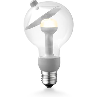 Design LED Lichtbron Move Me - Zilver - G80 Cone LED lamp - 8/8/13.7cm - Met verstelbare diffuser via magneet - geschikt voor E27 fitting - 3W 220lm 2700K - warm wit licht