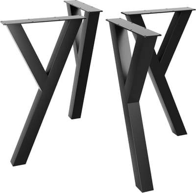 MetaloPro Tafelpoten Lucida - 4x Zwarte Metalen Poten In Y-Vorm Voor Een Minimalistische Eet-, Werk- En Vergadertafel In Moderne Interieurs