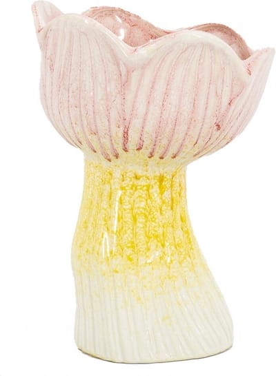 HomeBound by KY | Aardewerk vaas tulp roze | 10x8,5x6,8cm | bloemenvaas keramiek bloem roze
