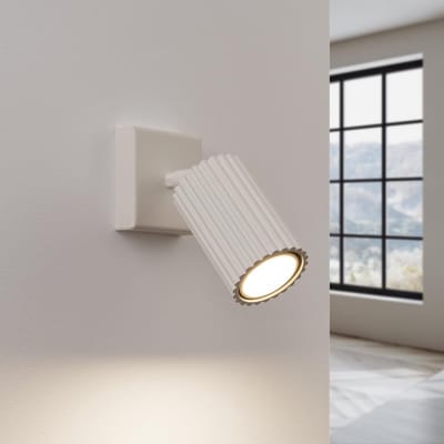 Moderne Beige Wandlamp Aluminium - Warm Wit Licht LED - Compacte Binnenverlichting
