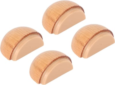 Houten Deurstopper - Deurdemper Muurbeschermer - Deuren Stil Houden - Zonder Boren - 4 Stuks - Houtnerf