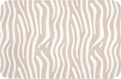 Badmat 60x40 cm - Antislip - Abstract - Zebra - Beige - Badmatten voor badkamer - Badkamermat - Douchemat - Badkamer mat