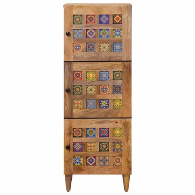 vidaXL - Highboard - Naturel - 40 - x - 33 - x - 110 - cm - Massief - Mango - Hout