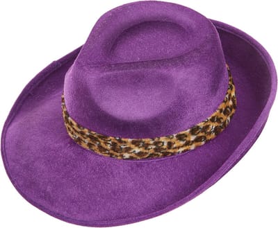 Funny Fashion Carnaval Paarse PIMP hoed - voor volwassenen - Pooier verkleed accessoires