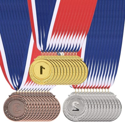Award Medailles - Prijzenlint Medailles - Sportwedstrijden Belonen - Olympische Stijl - 2 inch - Goud Zilver Brons