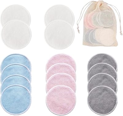 SolidKeus - Reusable Makeup Remover Pads van Bamboevezel, 16 Stuks