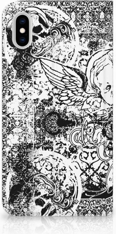 Mobiel BookCase Apple iPhone Xs Max Skulls Angel