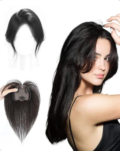 Natuurlijke 3D 360° Clip Bangs voor Vrouwen - Lichtgewicht en Ademend Haarstuk voor Dagelijks Gebruik, Perfect voor DIY Styling en Diverse Looks, Zwart