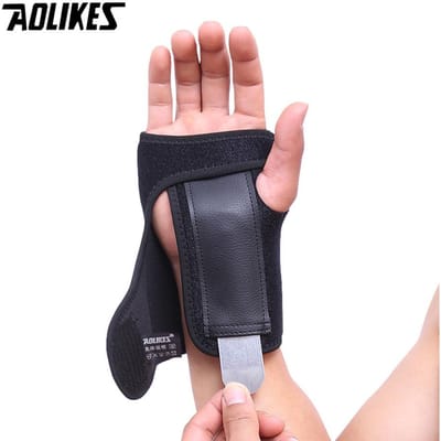 Aolikes 1 Pièce Bandes de Soutien pour Poignet de Gymnastique pour Haltérophilie Entraînement Protection contre la Blessure du Tunnel Carpien Bandes de Poignet de Sport Left Hand noir