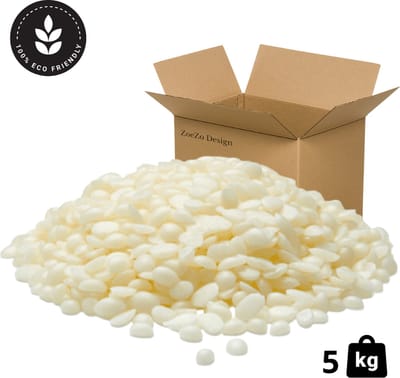 ZoeZo Bijenwas korrels 5 kg - Kaarsen maken - Bijenwas wraps maken - Lippenbalsem maken - Wit