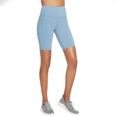 Skechers Go Walk High Waisted Bike Short, Vrouwen, Blauw, Shorts, maat: S