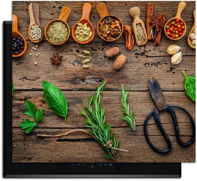 KitchenArt - Roots & Recipes - Inductie Beschermer - 52x35 cm - Kookplaat Beschermer - Luxe Afdekplaat Inductieplaat - Anti-slip & Oprolbaar - Beschermmat Inductiekookplaat