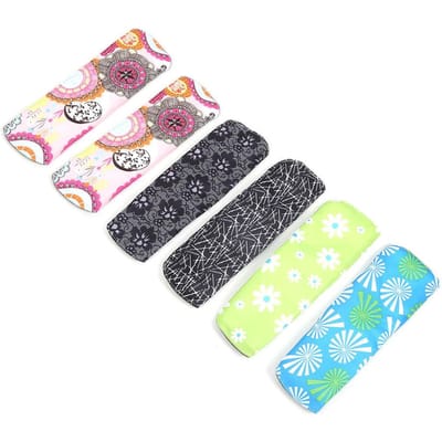 6 stuks Wasbaar Maandverband van Bamboe Houtskool Vrouwenverzorging Sanitair Servet (M 18 x 25cm) black