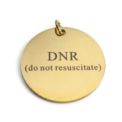 2 Love it DNR (do not resuscitate) - Hanger - Penning - Rond - Stainless steel - 3 cm diameter - Goudkleurig