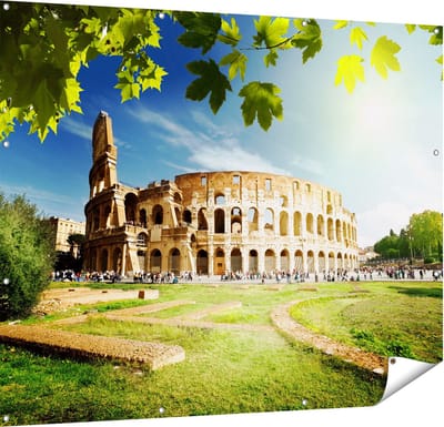 Gards Tuinposter Colosseum in Rome, Itali� - 150x120 cm - Tuindoek - Tuindecoratie - Wanddecoratie buiten - Tuinschilderij