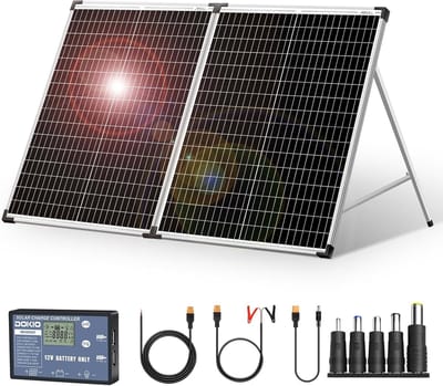 Draagbare Zonnepaneel - Opvouwbare Lader - Accu Opladen - Ingebouwde Controller - 100W - Zwart