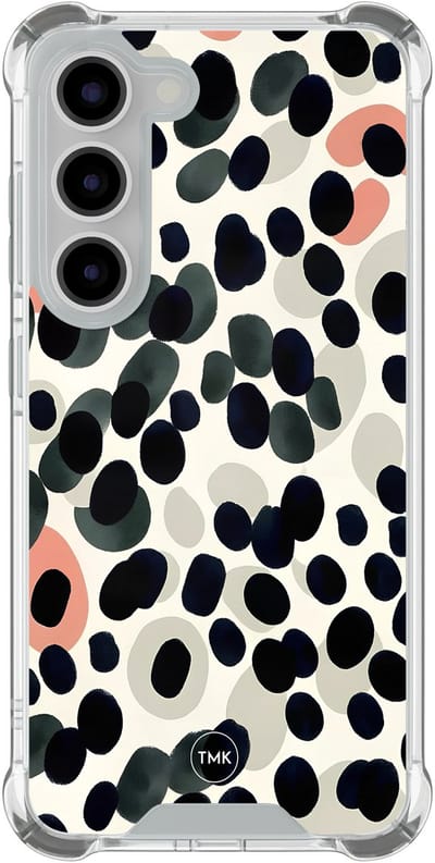 Shockproof hoesje geschikt voor Samsung Galaxy S23 - Modern dots - Schokbestendig - Verhoogde randen - TPU case - Extra Sterke Back Cover - Gestipt - Transparant, Multi