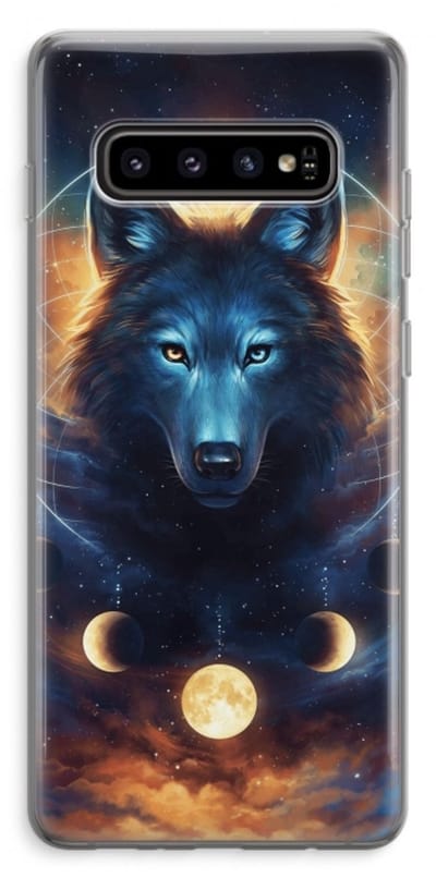 Case Company® - Hoesje geschikt voor Samsung Galaxy S10 Plus hoesje - Wolf Dreamcatcher - Soft Cover Telefoonhoesje - Bescherming aan alle Kanten en Schermrand