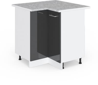 Vicco R-Line Universele hoekkast – 75.6 cm met deur, met werkblad Antraciet Hoogglans