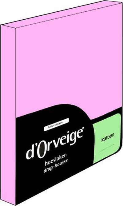 D'Orveige Hoeslaken Katoen - Eenpersoons - 90x200 cm - Roze
