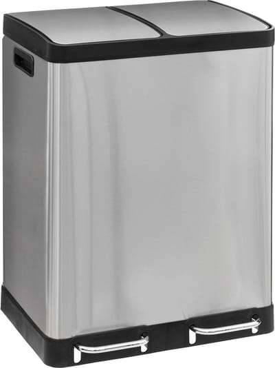 5Five Afvalemmer Ariane - Metaal 30L+30L - Inox