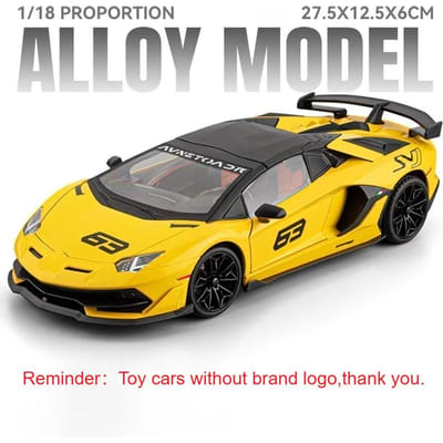 1:18 Legering Spuitgietwerk Svj63 720S Sportwagen Model Speelgoed Deuren Openen Miniatuur Voertuigen Pull-Back Wielen Supercar Verzamelaarsobject