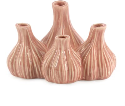 HomeBound by KY | Aardewerk tulpenvaas Garlic roze | tulpenvaas | 19,5x15,5x14,5cm