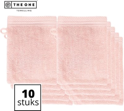 The One Towelling Bamboe Washandjes - 16 x 21 cm - 10 Stuks - Voordeelverpakking - Bamboe/Katoen - 600 gr/m² Stofdikte - Hypoallergeen - Zalmroze