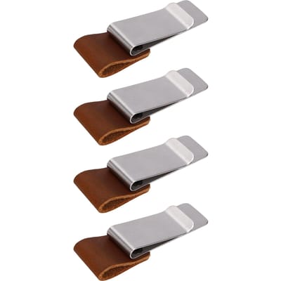 4 Pièces Boucle Stylo pour Carnet Porte-Stylo Acier Inoxydable Cuir Boucle Stylo Rétro pour Scrapbook Journal Planificateur Marron marron
