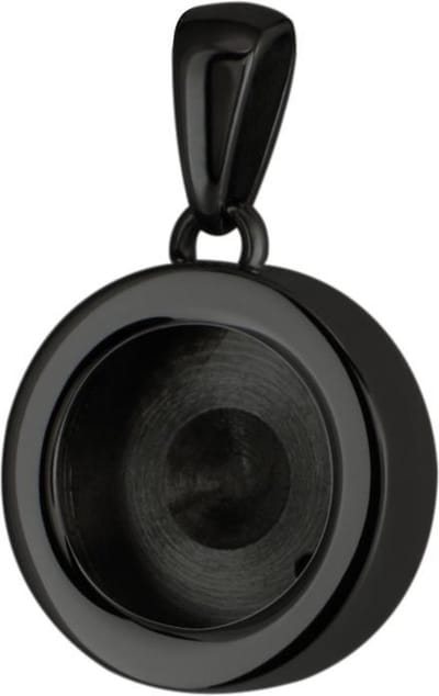 Quiges RVS Verwisselbare Mini Munt Ketting Hanger Houder Medaillon Schroefsysteem Zwart Glans