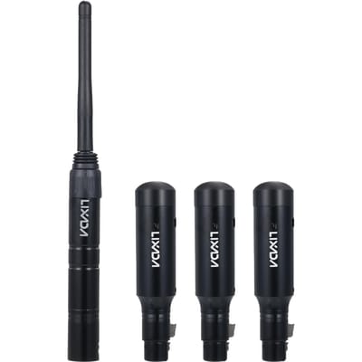Lixada DMX512 2.4G émetteur récepteur sans fil ensemble 126 canaux pour fête DJ Show Club Disco KTV 1 Transmitter 3 Receivers UK Plug noir
