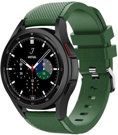 Strap-it Siliconen bandje - geschikt voor Samsung Galaxy Watch 7 (40 & 44mm) / Galaxy Watch 6 (Classic) / Galaxy Watch 5 / Watch 5 Pro / Watch 4 (Classic) / Watch FE / Garmin Vivoactive 3/5 - geschikt voor Galaxy Watch 4-5-6 alle varianten - groen