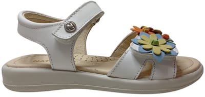 Naturino - Kooral - Mt 30 - velcro's multi kleuren bloemen lederen sandalen - wit